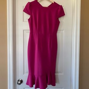 Betsey Johnson midi cap sleeve dress, dark pink, size 2, never worn, no tags.